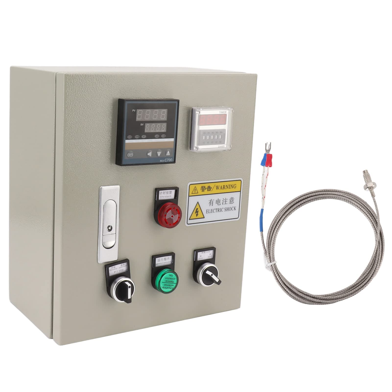 FTVOGUE Sterownik Temperatury PID, Inteligentna Skrzynka Sterownicza z Termostatem z termoparą Typu K, 3 Fazy 380 V AC 7,5 KW 18 A, Cyfrowy PID od 32 do 752 F do Sterowania Ogrzewaniem Przemysłowym