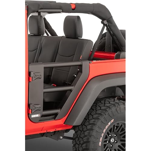 Carnivore Tube Doors - Fits Jeep Wrangler JK 2-Door 2007-2018 - Steel Trail Doors with Adjustable Check Straps and Paddle Handles - Trail-Ready Half Door Set (Rear Tube Doors, without Mirrors)