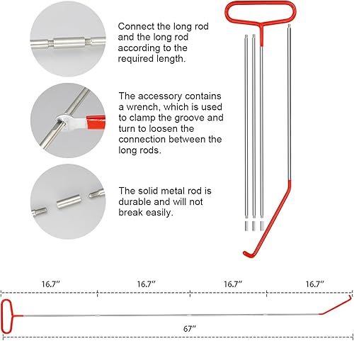 Miniatura 2 de Juego de herramientas de 18 piezas, herramienta de largo alcance de 67 pulgadas, herramienta de emergencia, herramientas manuales y hogar