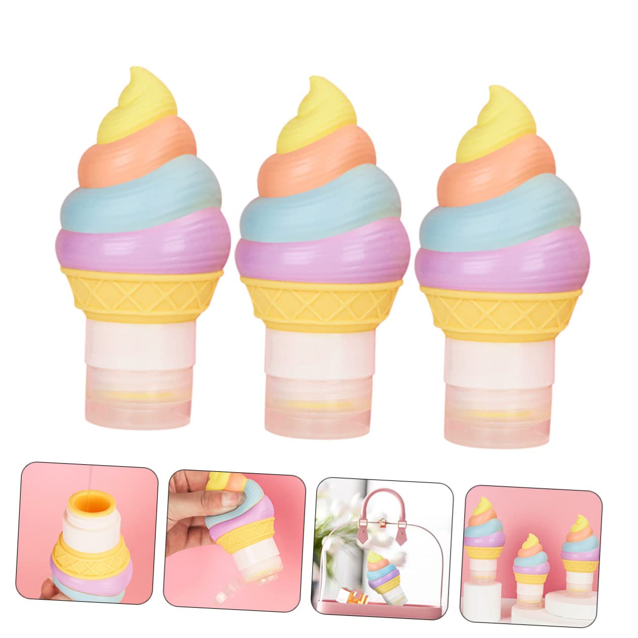 3 set Flacone Di Silice Flaconi Trasparenti Per Articoli Da Toeletta Bottiglie Da Viaggio A Bocca Larga Flaconi Comprimibili Per Neonati 3 pezzi * 3