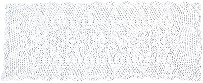 kilofly centrotavola ricamato a mano, Cotone, White, 15 x 36 inch