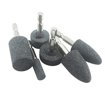 6 Pcs Rotary Grinding Stone, 1/4 Hex Shank Abrasive Stone Mounted Grinding Point for Rotary Tool Drill