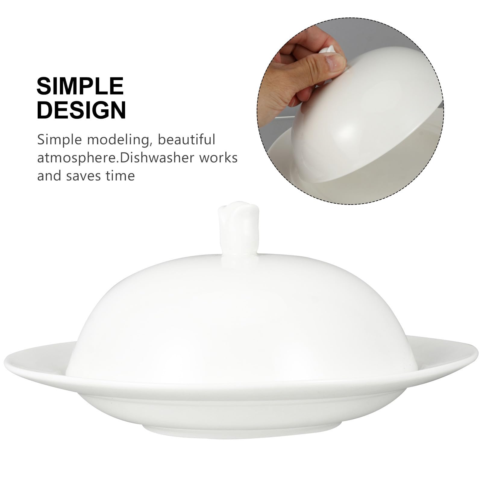 Artibetter Plato de Cerámica con Tapa para Bistec de Restaurante, Diseño Elegante y Duradero, Vajilla Moderna y Ecológica para Servir en Hogar o Restaurante