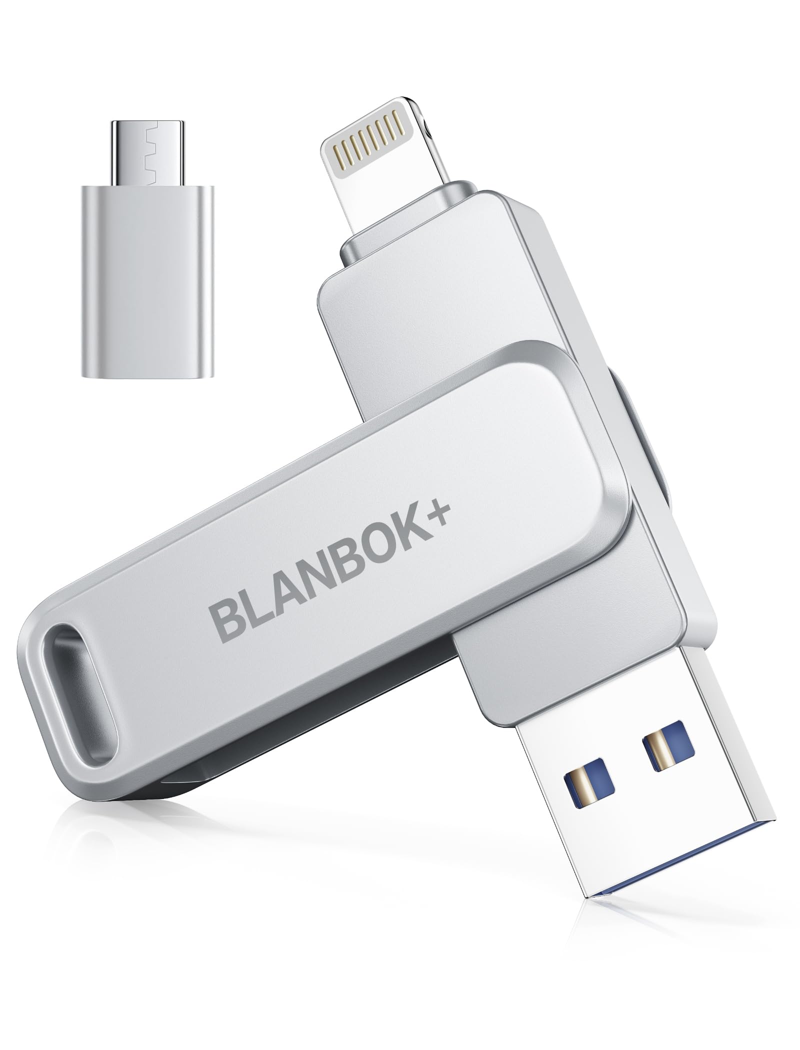 【Apple MFi認証 iphone データ保存】USBメモリ BLANBOK+ 256GB usbメモリ メモリースティック Lightning/type-cコネクタ搭載 容量不足解消 写真保存用 外付けメモリ iPhone17/16/15//14/13 /12/iPad/iPod/Win/Mac兼用