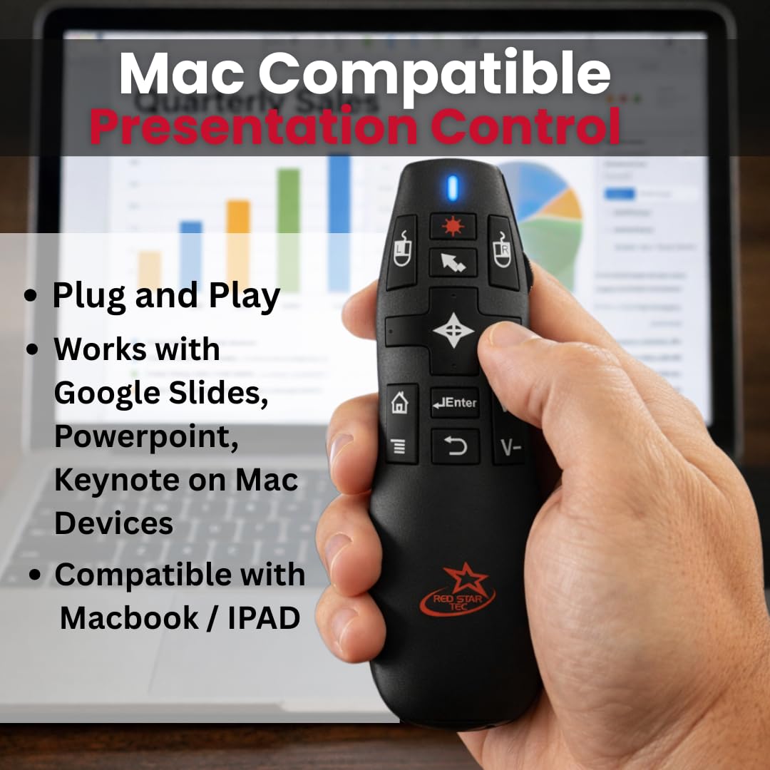 RED STAR TEC PR-820 Air Mouse Wireless Presentation Clicker, Laser Pointer — Amazon image 3