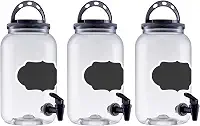 Kit Com 3 Suqueira Com Torneira Para 3,6 Litros Alça E Lousa (Preto)