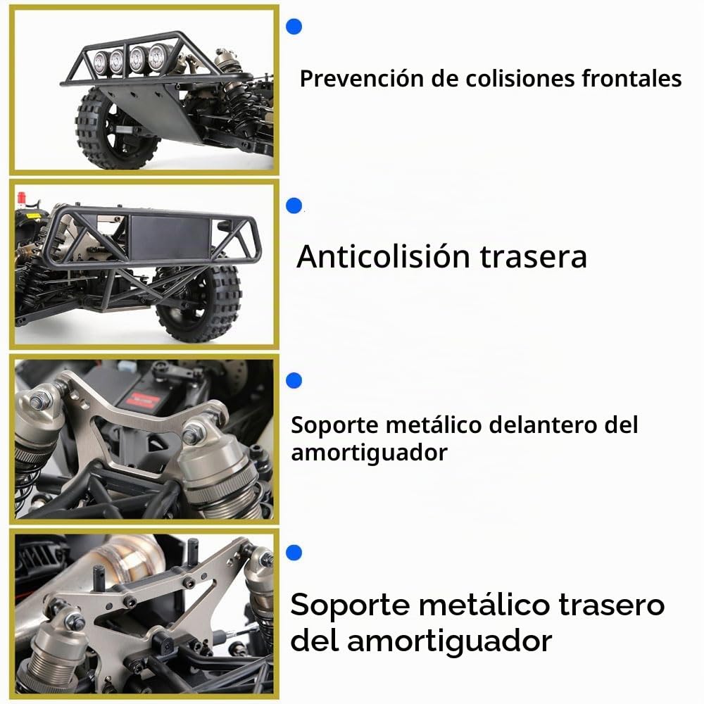 1/5 Escala 2.4G Coche De Control Remoto 4WD Vehículo Todoterreno con Control Remoto 32CC Coche RC con Combustible Inversión con Un Solo Clic Carreras Todo Terreno Hobby para Adultos Regalos