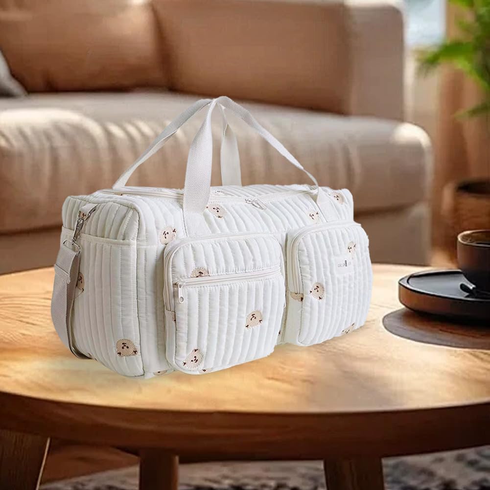Borsa per pannolini, borsa a tracolla per mamma, leggera, trapuntata, grande, multifunzionale, da viaggio, per maternità e cambio del bambino, per ospedale e fine settimana
