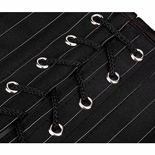 Jutrisujo Overbust Corsets And Bustiers Lingerie For Women Striped Plus Size Zipper Sexy Gothic Office, 5802 Black, 4Xl(For Waist 36-37Inch) #TOP3