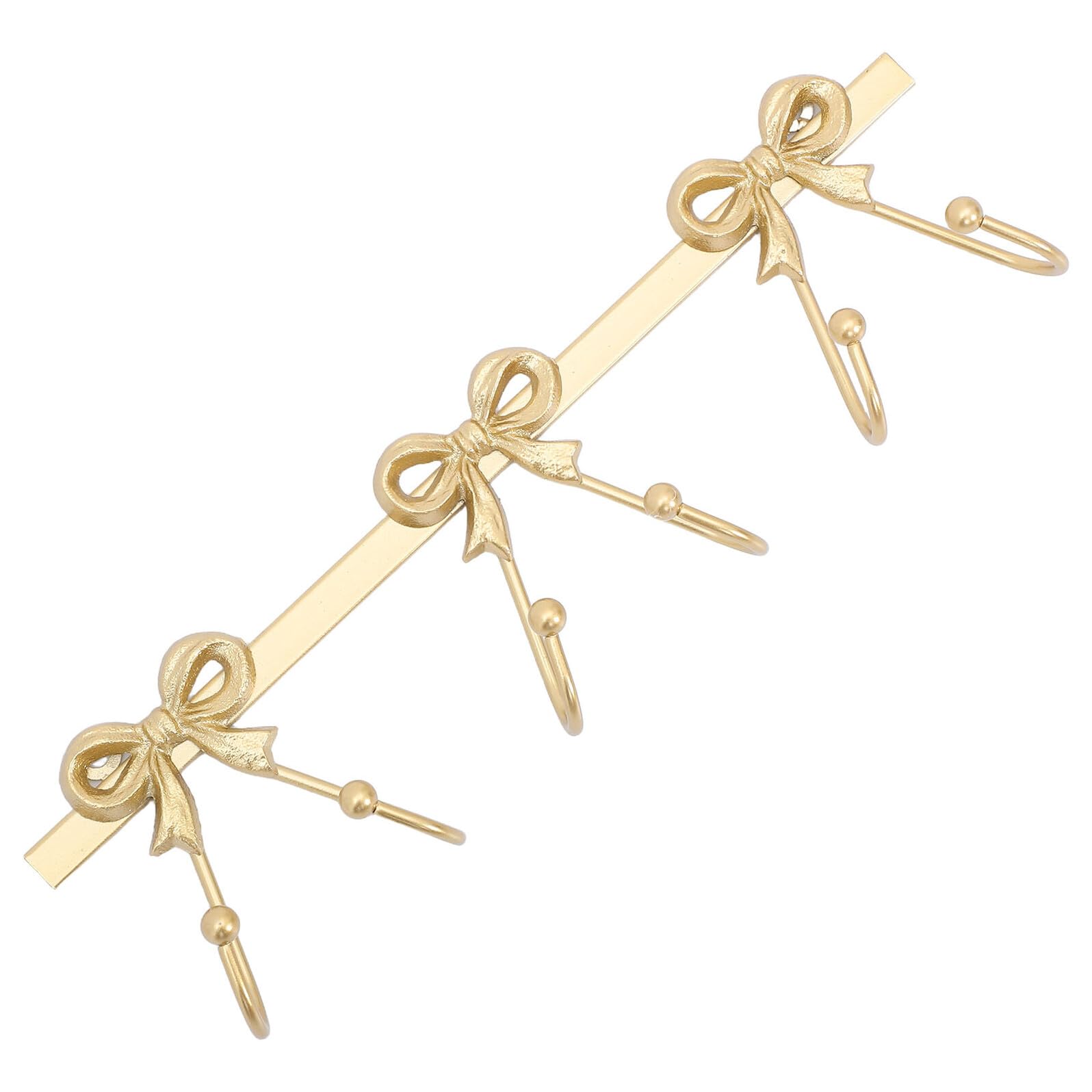 Gancio da Parete in Ferro Dorato Fiocco Porta Asciugamani e Cappotti Robusto Organizer Multifunzionale per Bagno Cappelli Borse e Chiavi Supporto Decorativo Rustico per Casa