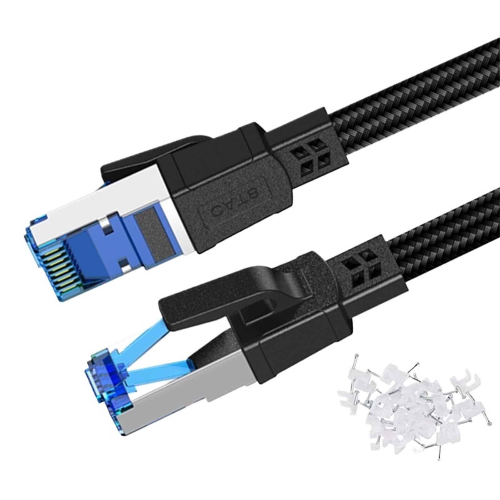Kabel Ethernet Cat 8 40 Gbit/s 2000 MHz, 10 m, 15 m, 20 m, 20 m, 30 m, kabel sieciowy do szybkiego Internetu Rj45, ekranowany kabel krosowy Cat8 LAN (Cat 8 Nylon Braided, 5)