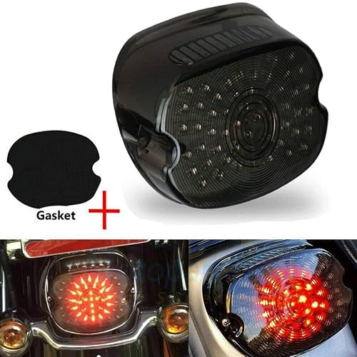 Miniatura 2 de MZS Luz trasera para motocicleta, señal de giro LED, luz trasera de freno integrada, perfil bajo, humo, compatible con Sportster Softail Dyna Road