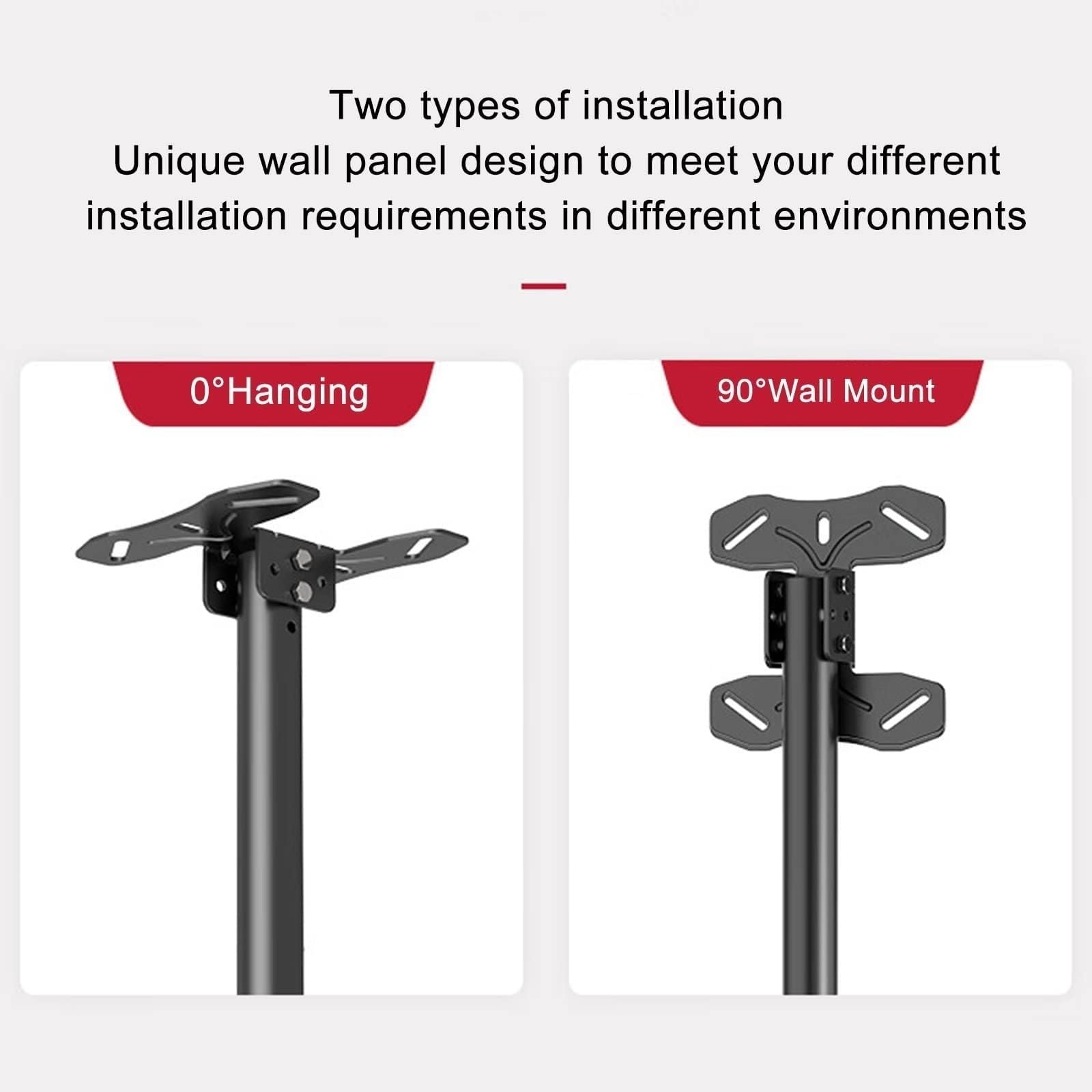 Soporte de techo universal para TV, soporte de pared giratorio telescópico, rotación de 360 grados, soporte de TV inclinable y giratorio, apto para televisores de 26 a 60 pulgadas, VESA máx. 400 x 400