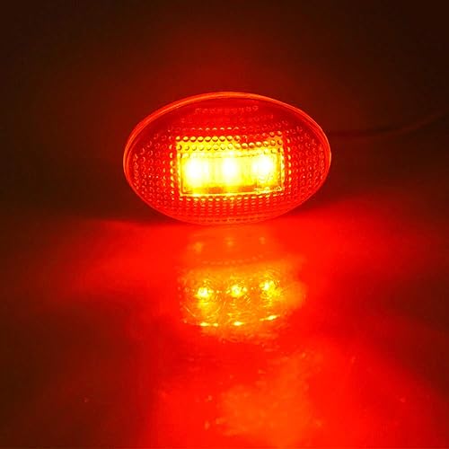 Miniatura 2 de KEING Luces LED con marcador lateral para guardabarros de cama doble para Ford 1999-2020 F250 F350 F450 F550 (2 unidades rojas + 2 unidades ámbar)