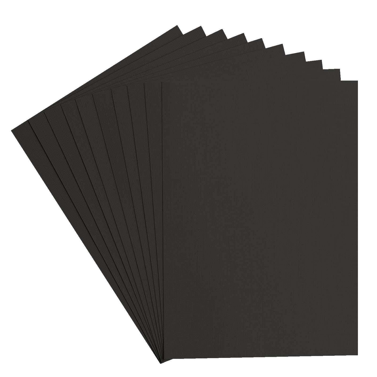 Florence Papier Cartonné Noir Rugueux - A4-10 feuilles - 216 g/m² - Papier pour Scrapbooking, Carterie, Perforation et Faire Part de Mariage