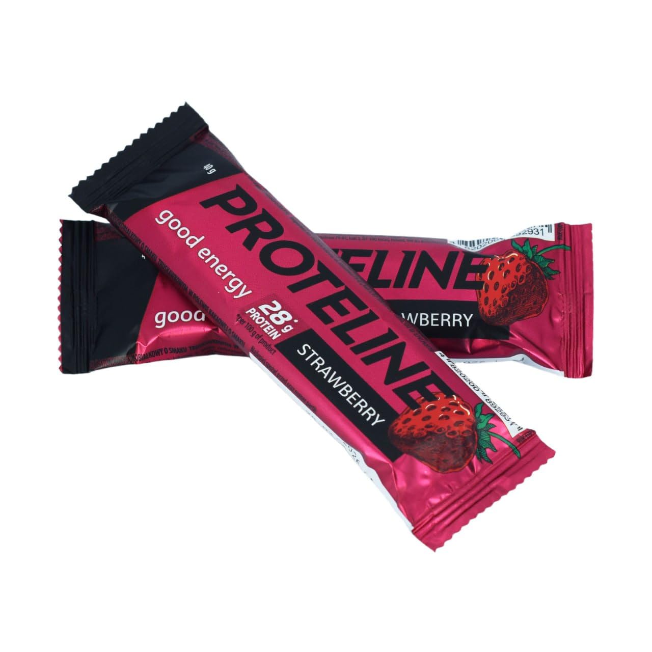 Baton Proteinowy Truskawkowy 28 g Białka, 24 x 40 g – Wysokobiałkowa Przekąska dla Sportowców, Fit Baton po Treningu