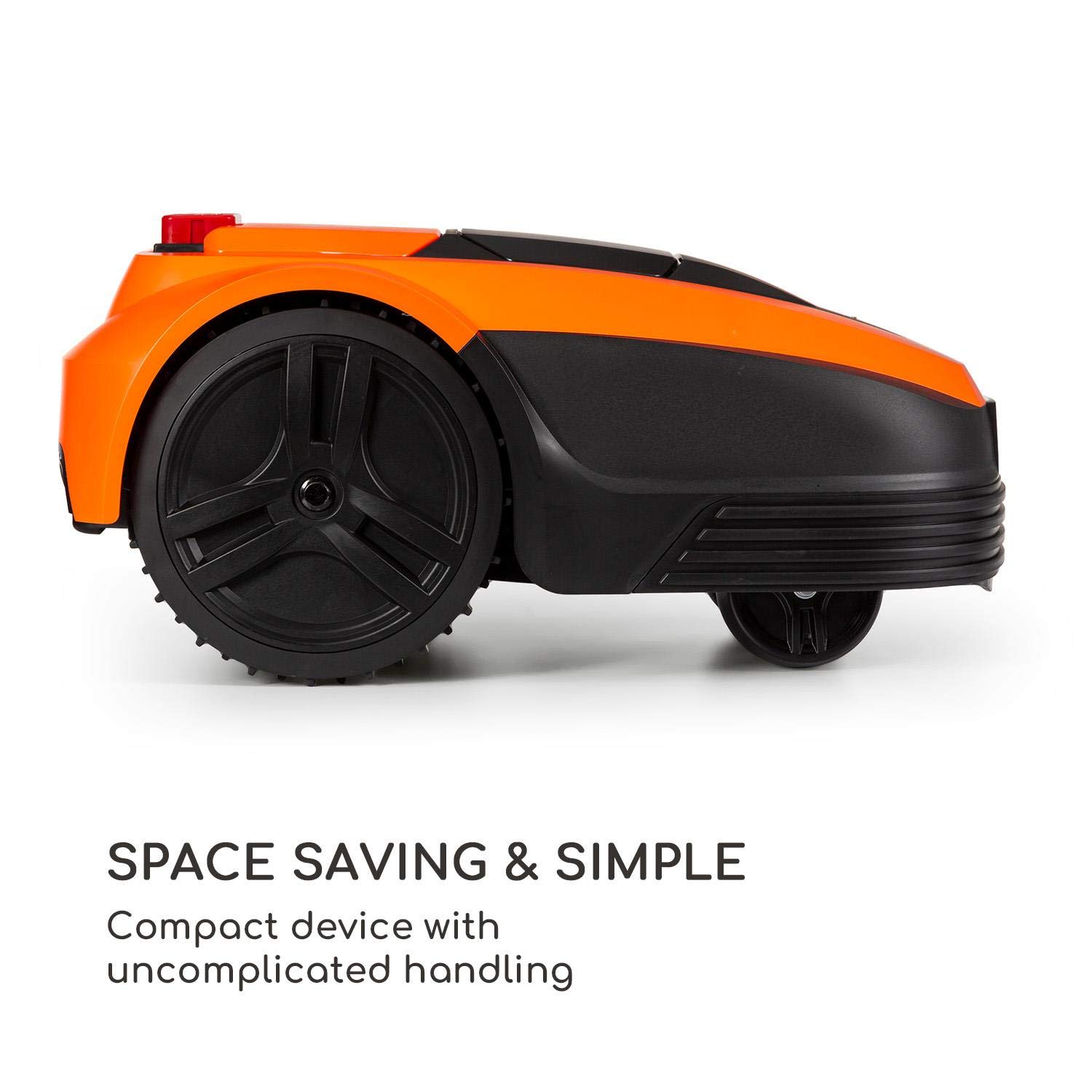 Blumfeldt Garden Hero – Robot cortacésped, batería de Litio de 5,2 Ah, Incluye estación de Carga, Carga automática, autonomía hasta 180 min., Superficie hasta 1.200 m², Certificado IPX4, Salmón