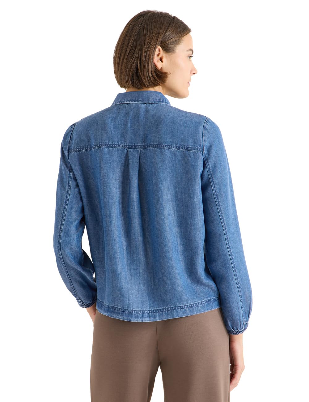 Cecil 3412583 Camicia Lyocell con Dettaglio smockdetail Donna (Pacco da 1)