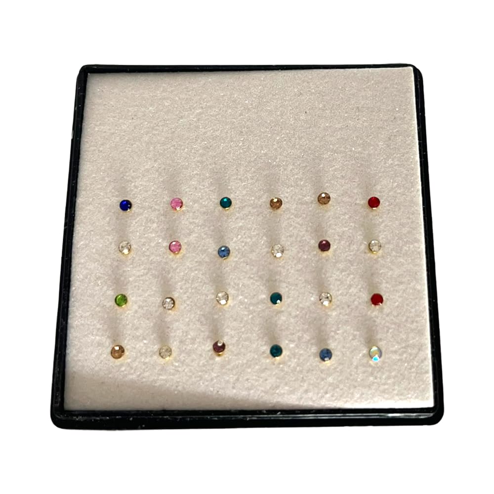 VIE Nose Ring Collection Box, 24 Pieces, Other Colour