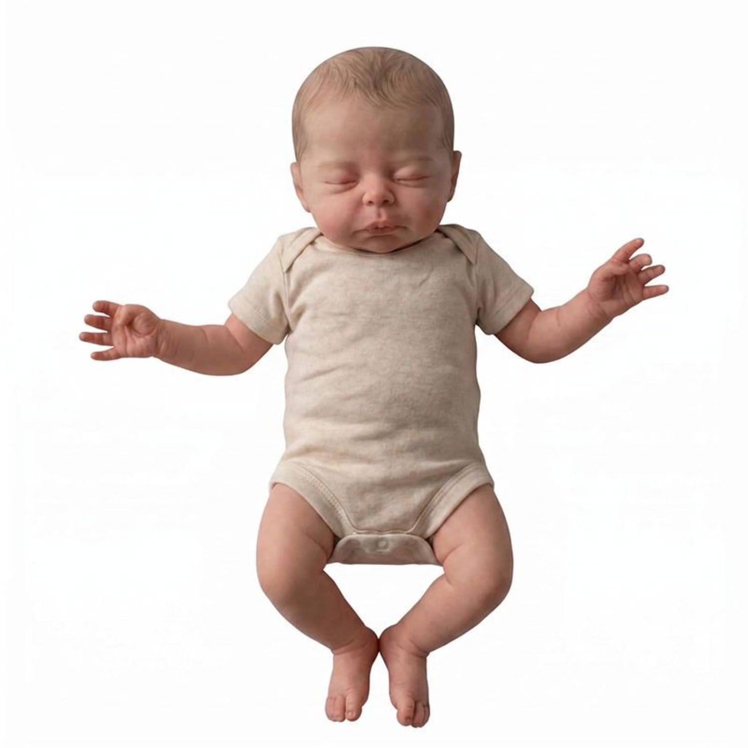 Lonian Reborn lalki – 40 cm, ręcznie wykonane, realistyczne lalki niemowlęce, miękki materiał z akcesoriami do zabawek, lalki Reborn jak prawdziwe dziecko (śpiące dziecko) (białe)