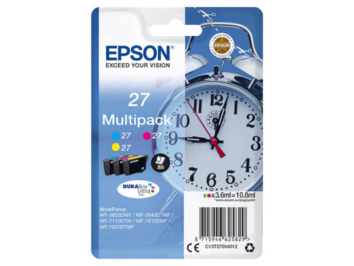 Epson C13T27054012 - MULTIP3-COL DURABRITEULTRAINK27 - CYANMAGENTAYELLOW IN RS BLIST