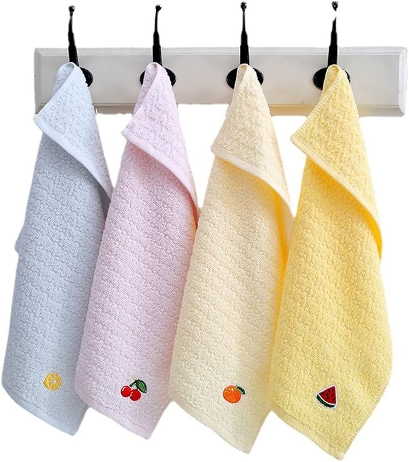 4PCS Children's Towel, Pure Cotton, Kindergarten, Wipe Face Cleansing Towel, Absorbent and Soft Face Wash (Color : A, Size : 50 * 25cm)(A 50 * 25cm)