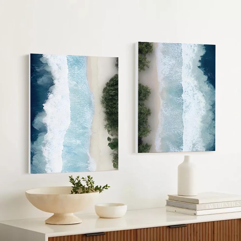 GOSRD Seawater Art Oil Painting Canvas Prints Wall Decor Home Living Room Decorations(70x100CM-2pcs/Frameless)