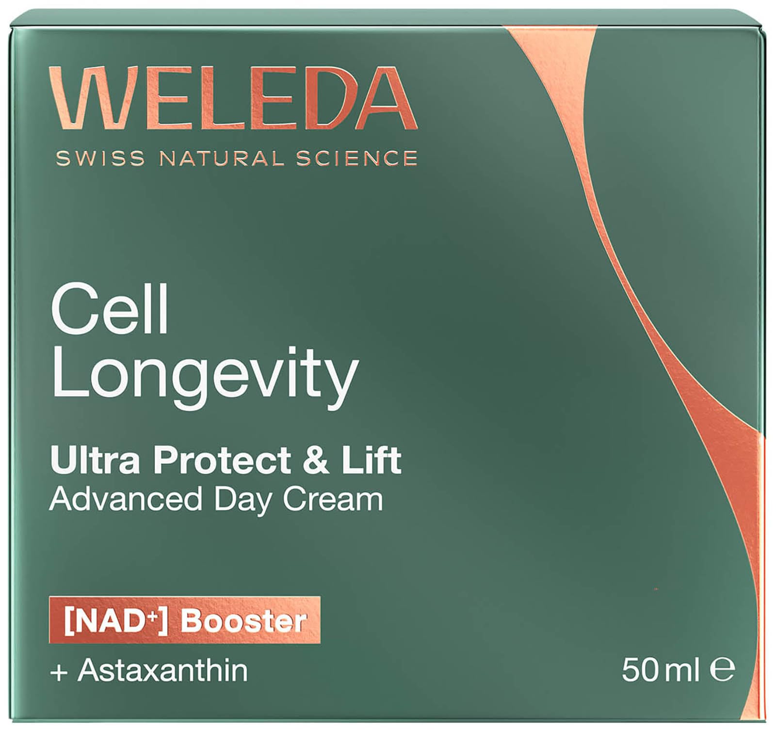 WELEDA Cell Longevity Ultra Protect & Lift Advanced Day Cream - Tagespflege Creme mit [NAD⁺] Booster & Astaxanthin strafft die Haut & schützt vor Hautalterung (Naturkosmetik, vegan, 50ml)