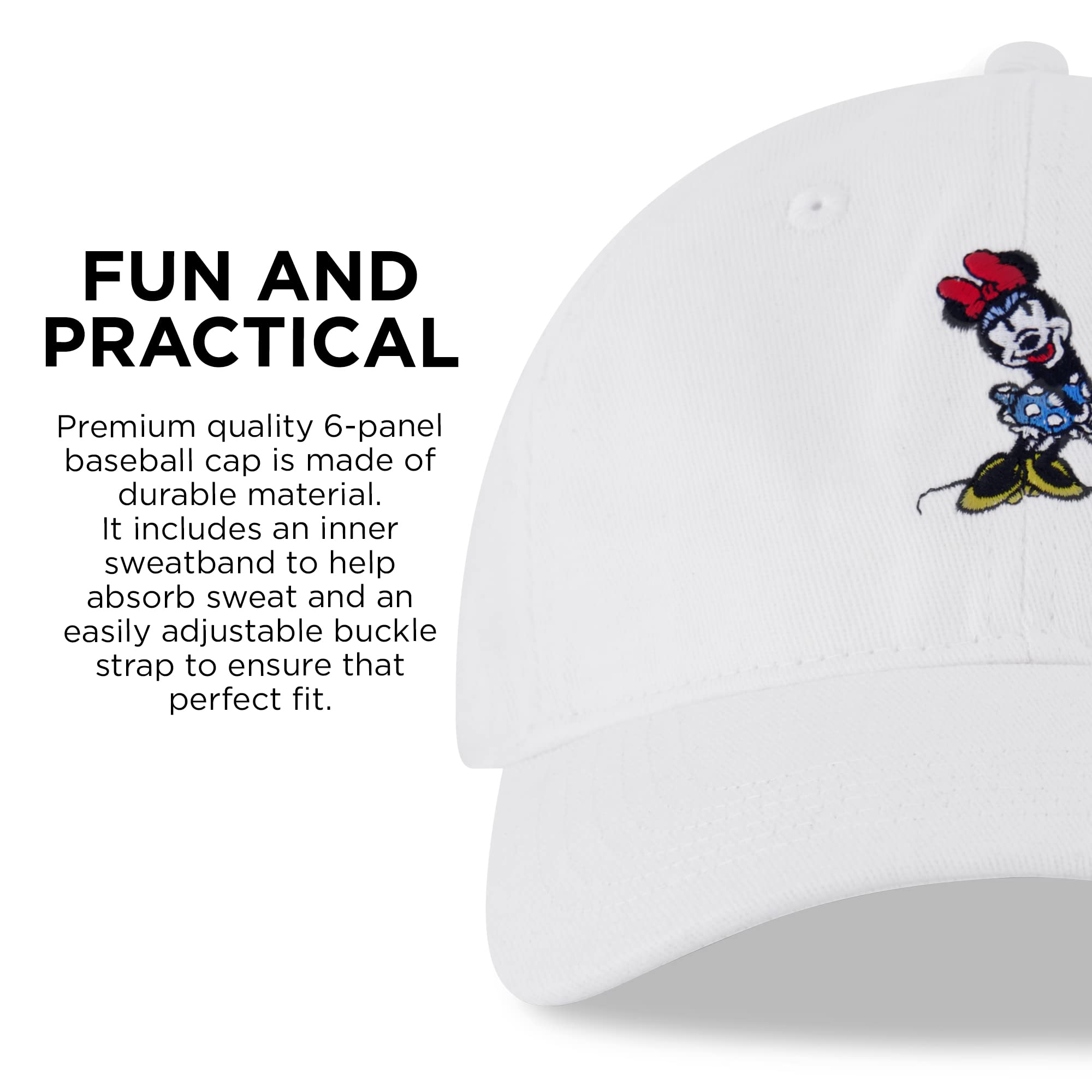 Disney Czapka baseballowa Kobiety Disney Damska czapka z daszkiem Myszka Minnie, czapka taty z zapięciem na zatrzask