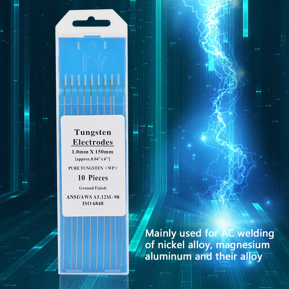 Reine Wolframelektrodenstange Professionelle Grüne Spitze Tig Stick für AC Schweißgerät WP, 10 Stücke(1.6mm*150mm),Wolfram-Elektrode
