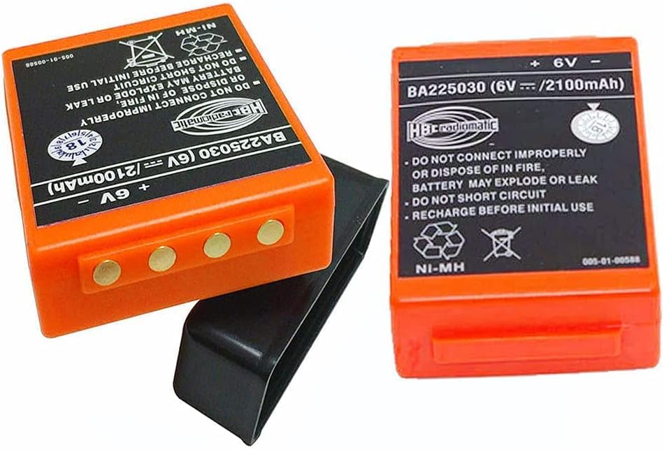 (Pack of 2) 6V 2100mAh BA225030 Ni-Mh Rechargeable Battery HBC Radiomatic Battery BA225030 for HBC Crane Remote Control Pump Truck Battery