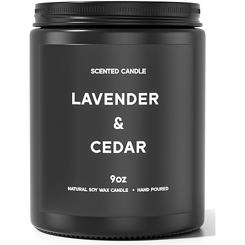 Lavender&Cedar Candle, 9oz Scented Candle for Men, Scented Candles for Home, Soy Ca...