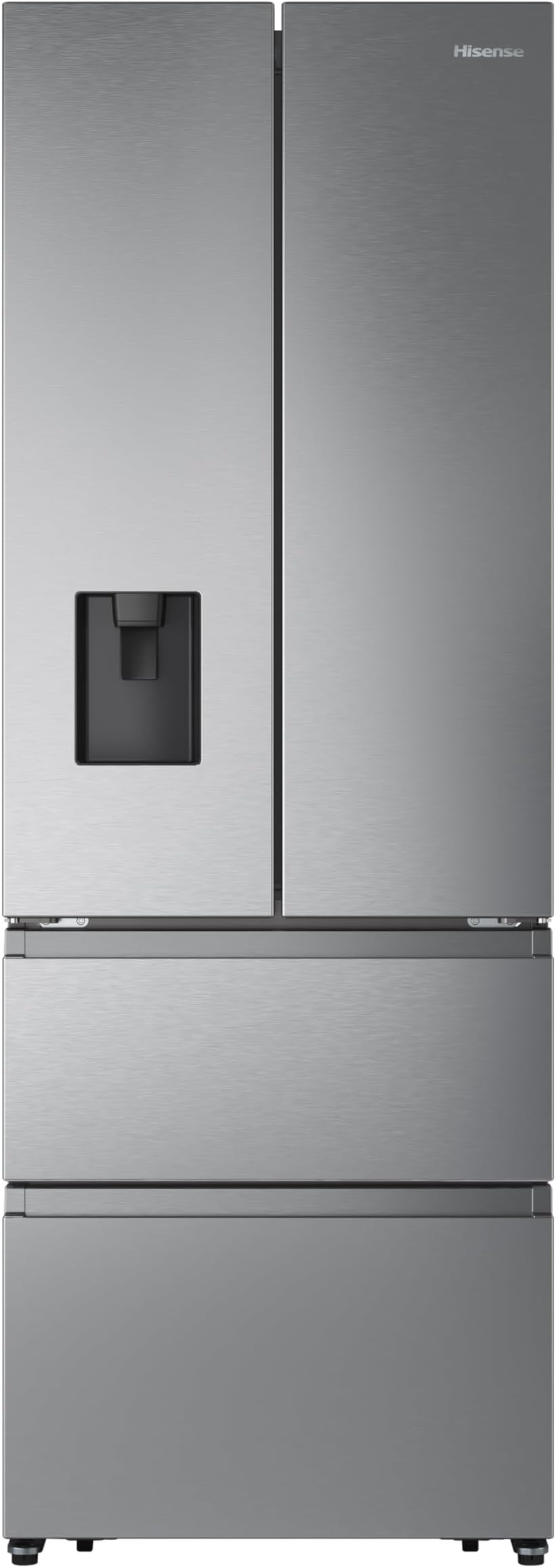 Hisense RF632N4WIE 70cm Freestanding French Door Fridge Freezer Metallic with Water Dispenser & Metal cooling 70 × 200 × 69.4 cm (W×H×D)
