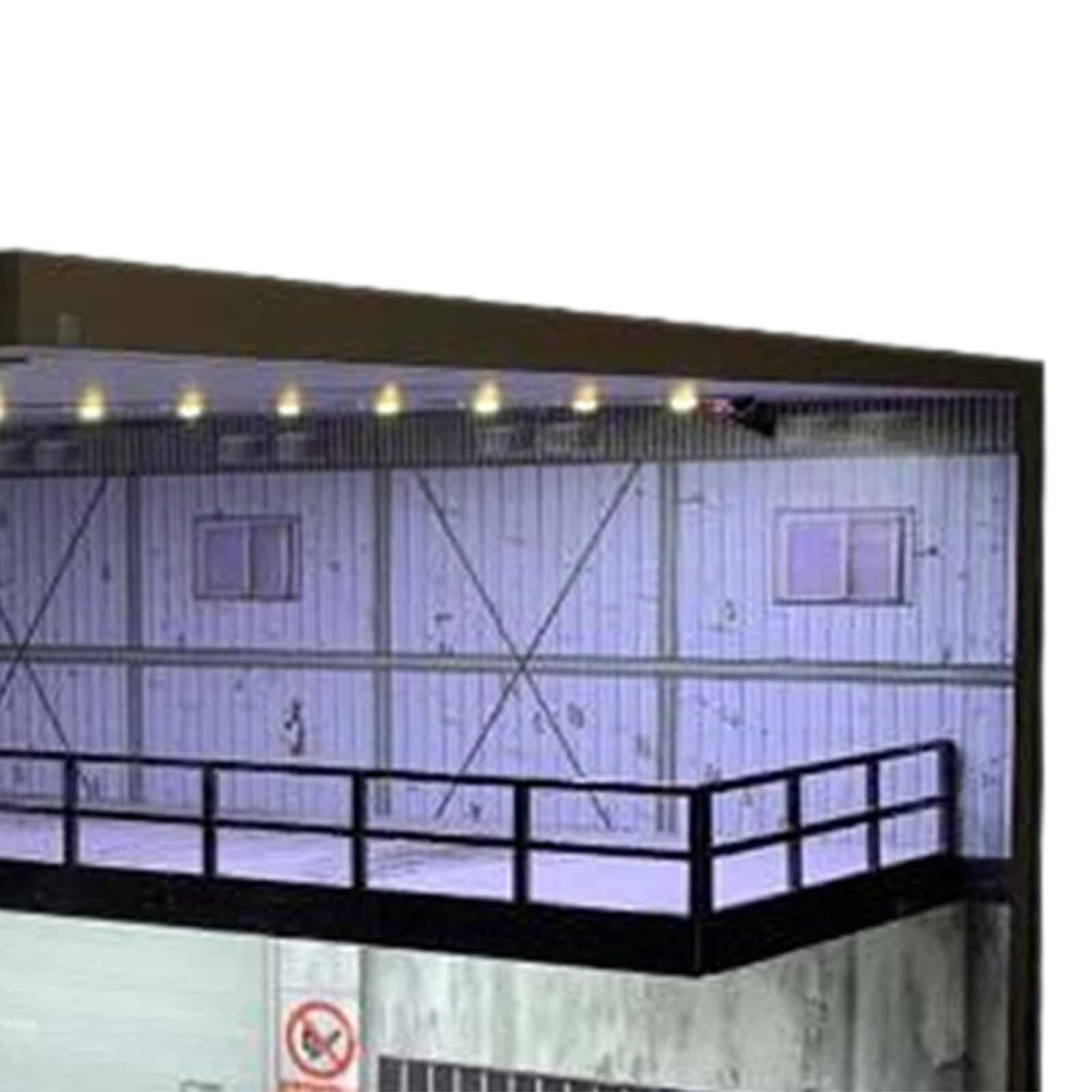 Fantastische Vitrine mit LED Beleuchtung für Modellautos im Maßstab 1:64. Die doppelstöckige Ausstellungshalle eignet Sich hervorragend zur Aufbewahrung und, Blauer Ziegelstein