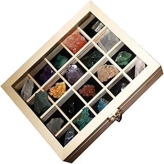 Healeved 20 Pçs Caixa De Espécime Mineral Decoração De Casa Natural Pedras De Aquário De Peixes Decorações De Amostra De Pedras De Cristal De Cura Decoração Para Casa Minério De Pedra