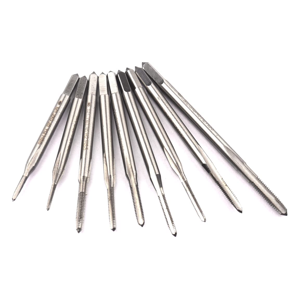 ATOPLEE9pcs Metric Right Hand Thread Taps,HSS 6542 Small Straight Flute Thread Tap Set,M1-M2.5