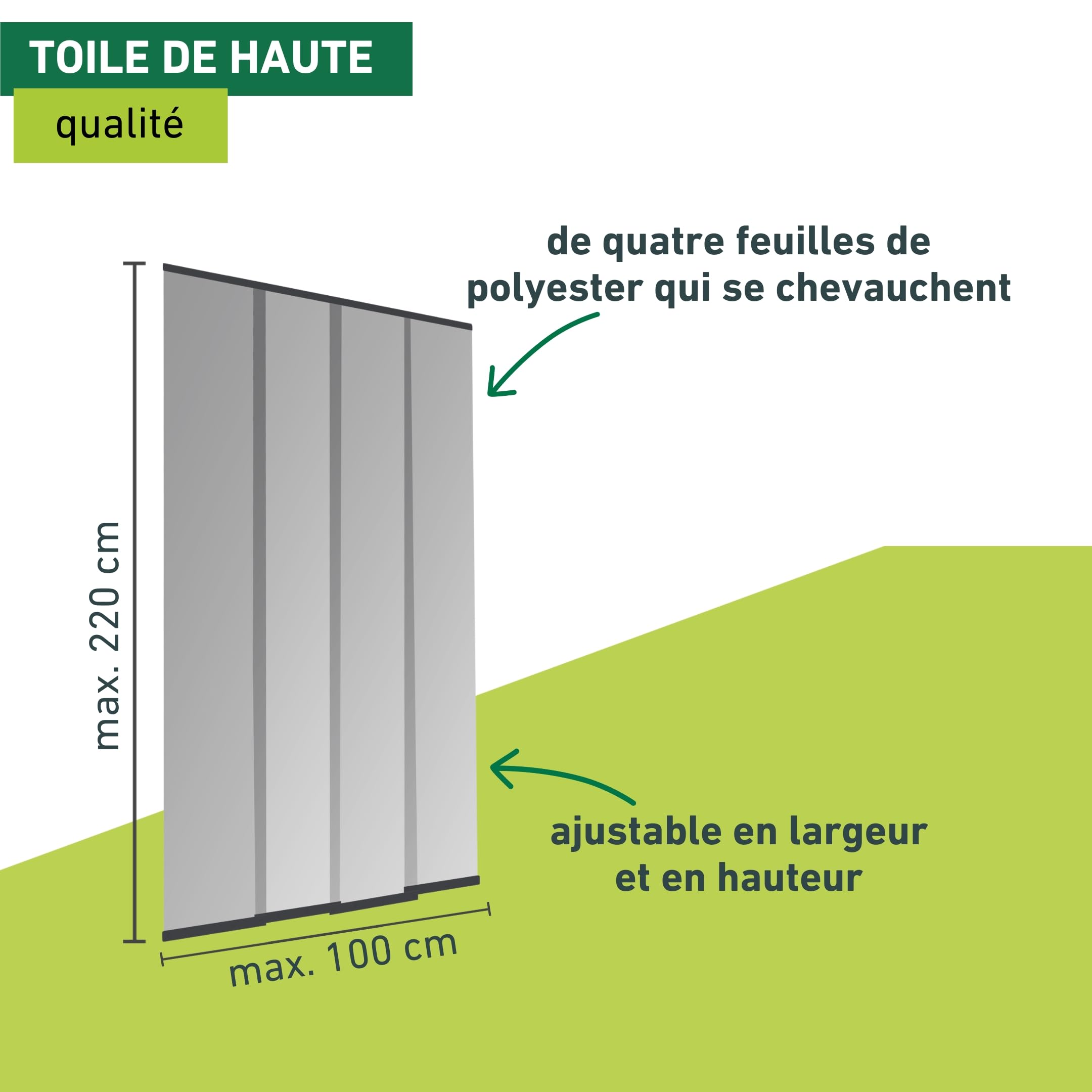 Windhager rideau anti-insectes lamelles 100 x 220 cm, moustiquaire de porte blanche, protection contre mouches et moustiques pour balcon et terrasse, montage sans perçage, 04316 (Lot de 2)