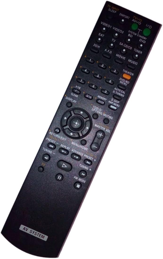 Replaced Remote Control for Sony STR-KM5000 RM-AAU024 HTSS2300 1-480-589-11 STR-DG720 HTD-DW7000 Home Theater Audio/Video Receiver AV System