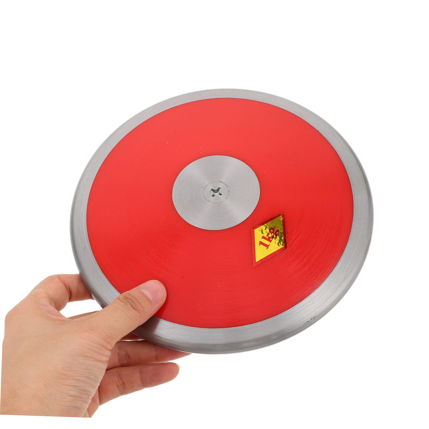 Beavorty Disco de Atletismo de Entrenamiento 1kg Acero y Nylon Rojo | Textura de Agarre Mejorada, Distribución Uniforme del Peso, para Gimnasio y Pista