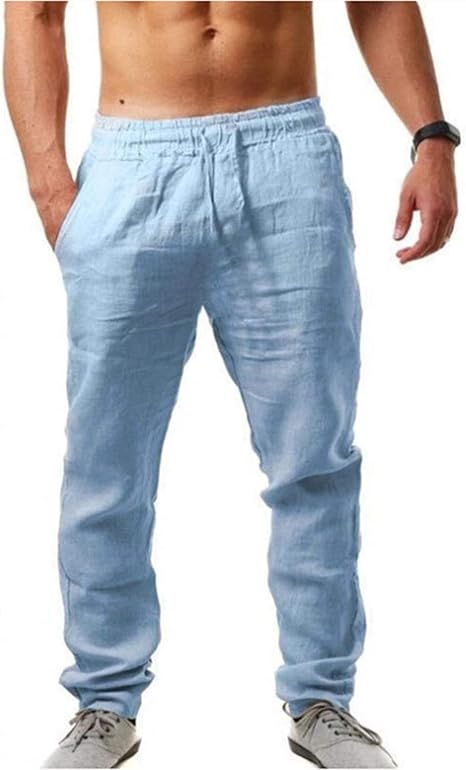 Linnen herenbroek, casual, zomer, strandbroek, lichte broek, katoen, lang