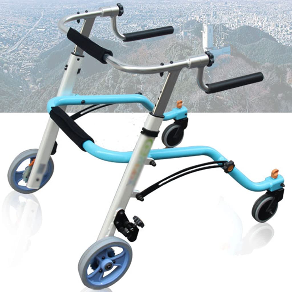 Rollators młodzieżowy chodzik z kółkami składany chodzik ze stopu aluminium czterokołowy chodzik rehabilitacyjny asystent dziecka