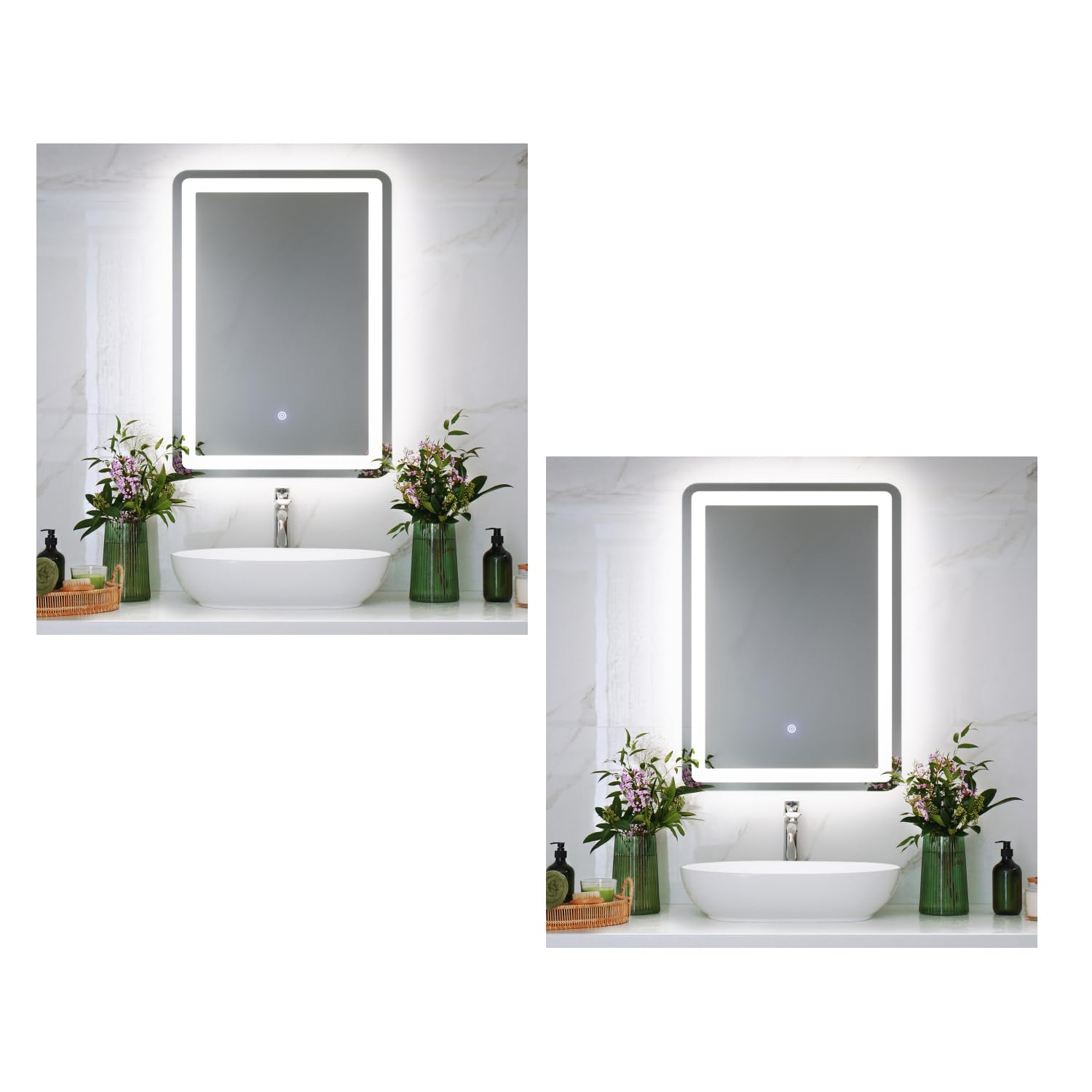 ledscom.de 2 lustra LED BALI z oświetleniem, 50 cm x 70 cm, 1695 lm, biały