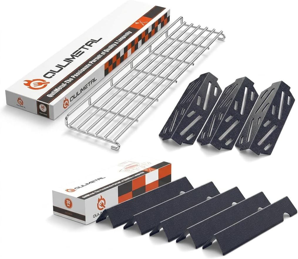QuliMetal Stainless Steel Grill Warming Rack, Genesis ii Flavorizer Bars Heat Deflector Replacement Parts for Weber Genesis II 300/LX 300 Grills