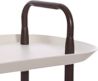 Vista 17 de Main + Mesa Carrito moderno de plástico y metal de 3 niveles, blanco y marrón