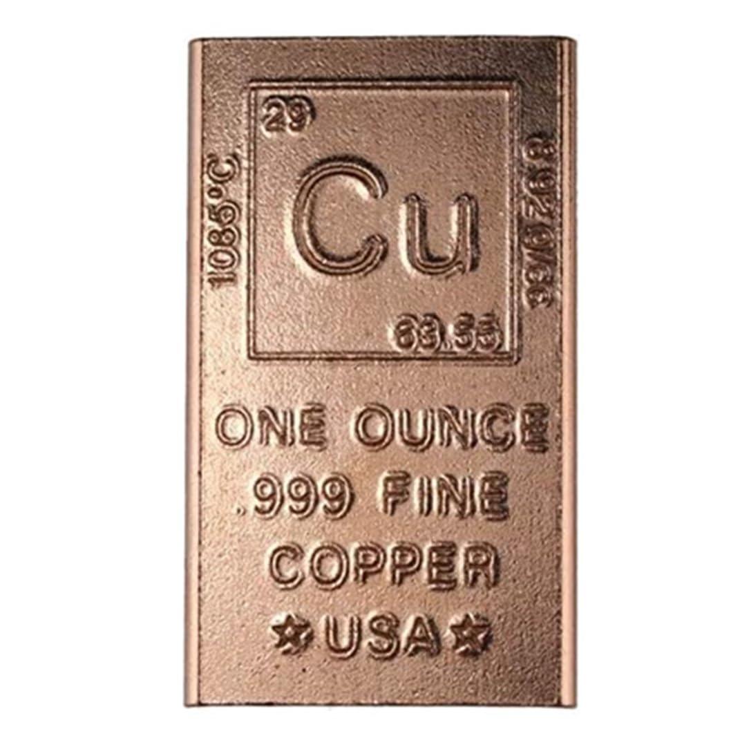 Katy Craig 1oz Copper Bullion Ingot 999 Pure Fine Paperweight Plain Cu Elemental