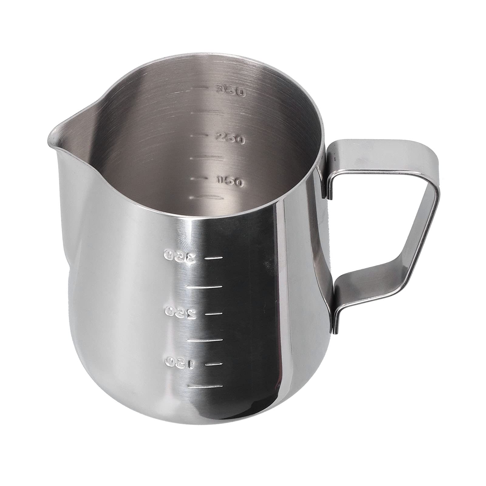 14oz 400ml Stainless Steel Frothing Cup Pointed Spout Coffee Art Pitcher Milk Steaming Jug with Scale for Making Coffee Home Kitchen Use
