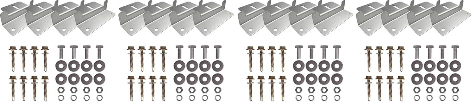 Renogy 2 Sets Solar Panel Mounting Z Brackets Lightweight Aluminum Corrosion-Free Construction for RVs, Trailers, Boats, Yachts, Wall and Other Off Gird Roof Installation, 2 Count (Pack of 2)