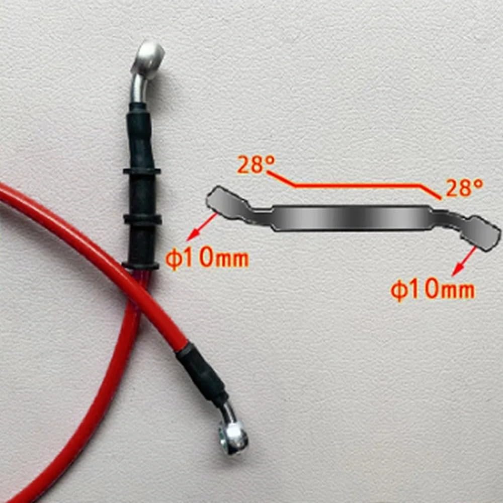 Tubo Freno Linea Moto 500-1300mm In Acciaio Intrecciato Freno Idraulico Frizione Radiatore Olio Di Raffreddamento Tubo Flessibile Linea 28 Gradi Tubo flessibile olio moto