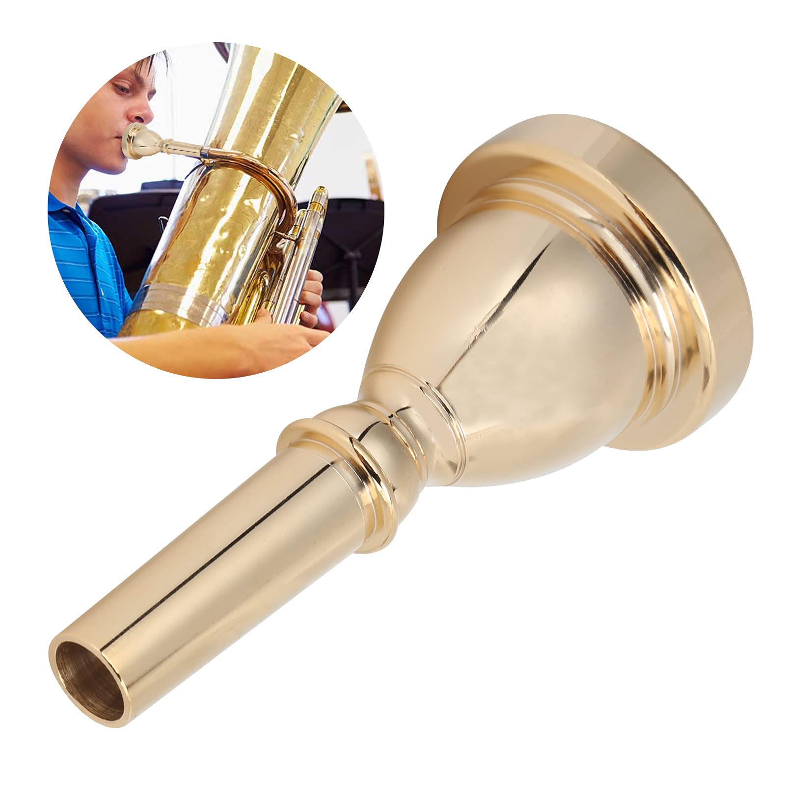 Boquilla de cuerno para tuba bajo, accesorio de instrumento musical, material de cobre duradero, fácil de instalar y transportar, para músicos de tuba y bajo