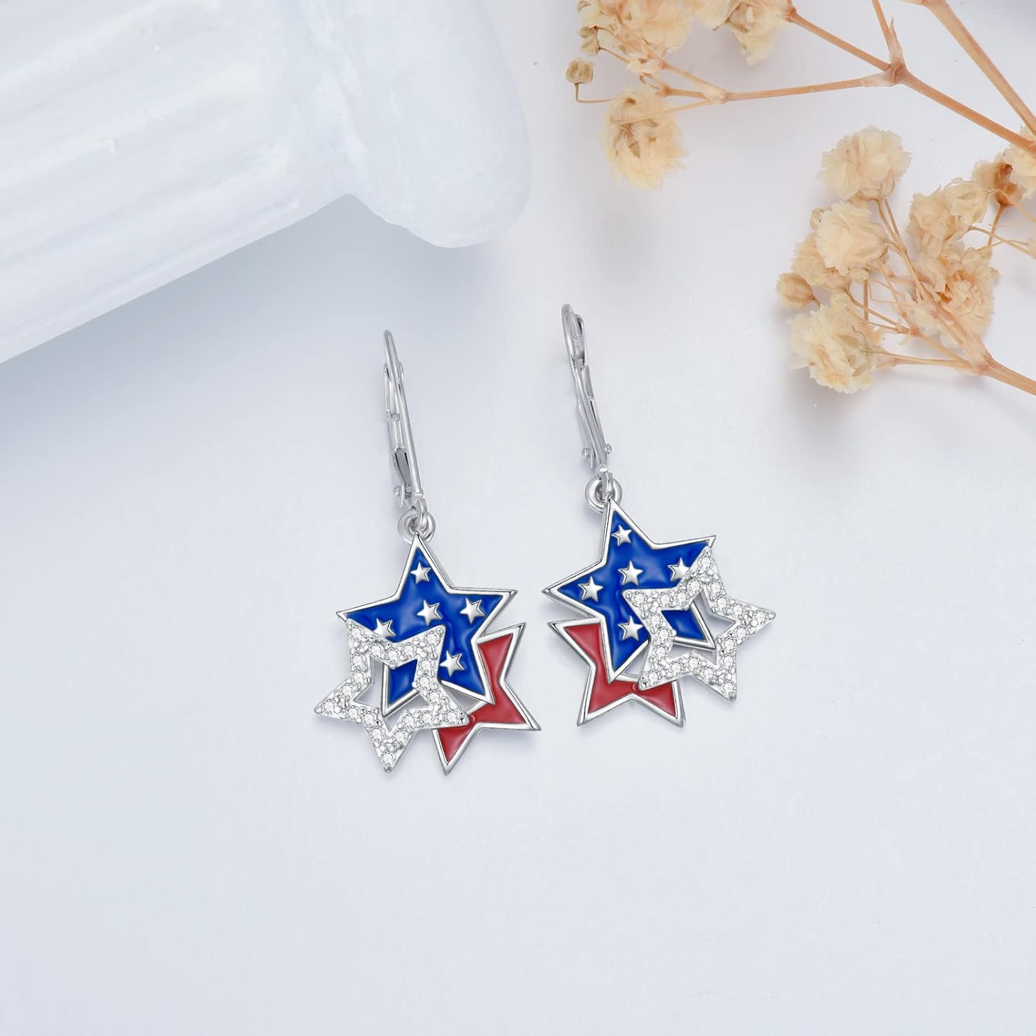 4th of July Earrings Patriotic Dangle Earrings American Flag Independence Day Jewelry Gifts for Women Daughters - Image 4